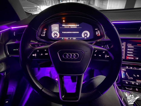 Audi A6. Установка подсветки салона_4