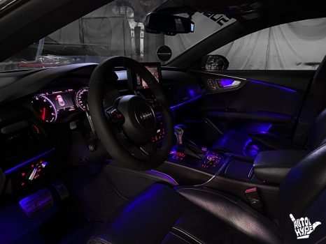 Audi A7, Подсветка салона, перетяжка руля_2